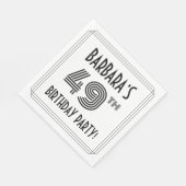 Art Deco geïnspireerd op 49e verjaardag, aangepast Servet (Hoek)