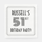 Art Deco geïnspireerd op 51e verjaardag, aangepast Servet (Voorkant)
