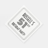 Art Deco geïnspireerd op 51e verjaardag, aangepast Servet (Hoek)