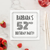 Art Deco geïnspireerd op 52e verjaardag, aangepast Servet (Insitu)