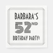 Art Deco geïnspireerd op 52e verjaardag, aangepast Servet (Voorkant)