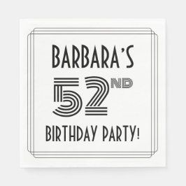Art Deco geïnspireerd op 52e verjaardag, aangepast Servet
