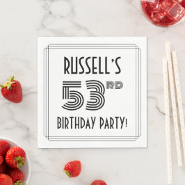Art Deco geïnspireerd op 53e verjaardag, aangepast Servet