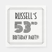 Art Deco geïnspireerd op 53e verjaardag, aangepast Servet (Voorkant)