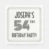 Art Deco geïnspireerd op 54e verjaardag, aangepast Servet (Voorkant)