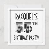 Art Deco geïnspireerd op 55e verjaardag, aangepast Kaart (Voorkant)