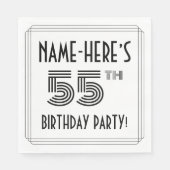 Art Deco geïnspireerd op 55e verjaardag, aangepast Servet (Voorkant)