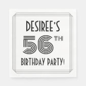 Art Deco geïnspireerd op 56e verjaardag, aangepast Servet (Voorkant)