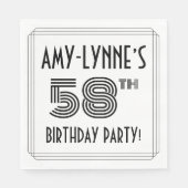 Art Deco geïnspireerd op 58e verjaardag, aangepast Servet (Voorkant)