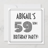 Art Deco geïnspireerd op 59e verjaardag, aangepast Kaart (Voorkant)