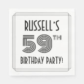 Art Deco geïnspireerd op 59e verjaardag, aangepast Servet (Voorkant)