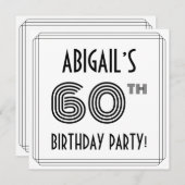 Art Deco geïnspireerd op 60e verjaardag, aangepast Kaart (Voorkant / Achterkant)