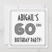 Art Deco geïnspireerd op 60e verjaardag, aangepast Kaart (Voorkant)