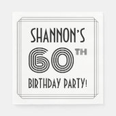 Art Deco geïnspireerd op 60e verjaardag, aangepast Servet (Voorkant)