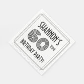 Art Deco geïnspireerd op 60e verjaardag, aangepast Servet (Hoek)