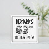 Art Deco geïnspireerd op 63e verjaardag, aangepast Kaart (Staand voorkant)