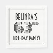 Art Deco geïnspireerd op 63e verjaardag, aangepast Servet (Voorkant)