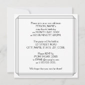 Art Deco geïnspireerd op 64e verjaardag, aangepast Kaart (Achterkant)