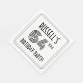 Art Deco geïnspireerd op 64e verjaardag, aangepast Servet (Hoek)