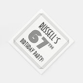 Art Deco geïnspireerd op 67e verjaardag, aangepast Servet (Hoek)