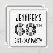 Art Deco geïnspireerd op 68e verjaardag, aangepast Kaart (Voorkant / Achterkant)