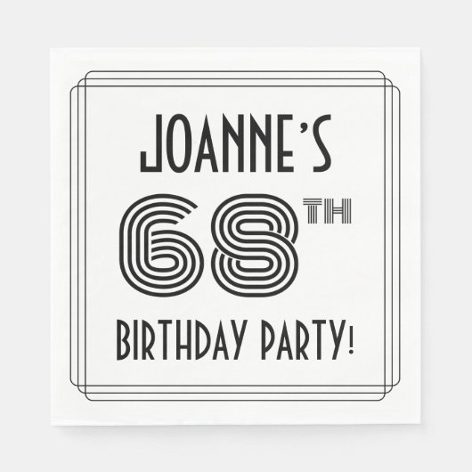 Art Deco geïnspireerd op 68e verjaardag, aangepast Servet (Voorkant)