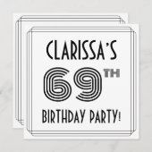 Art Deco geïnspireerd op 69e verjaardag, aangepast Kaart (Voorkant / Achterkant)