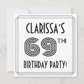 Art Deco geïnspireerd op 69e verjaardag, aangepast Kaart (Voorkant)