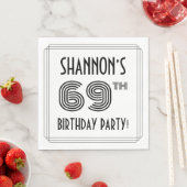 Art Deco geïnspireerd op 69e verjaardag, aangepast Servet (Insitu)