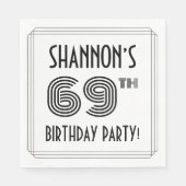 Art Deco geïnspireerd op 69e verjaardag, aangepast Servet (Voorkant)