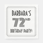 Art Deco geïnspireerd op 72e verjaardag, aangepast Servet (Voorkant)