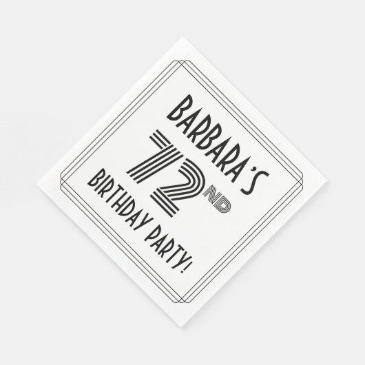 Art Deco geïnspireerd op 72e verjaardag, aangepast Servet (Hoek)