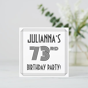 Art Deco geïnspireerd op 73e verjaardag, aangepast Kaart