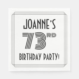 Art Deco geïnspireerd op 73e verjaardag, aangepast Servet