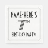 Art Deco Geïnspireerd op 7e verjaardag, aangepaste Servet (Voorkant)