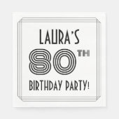 Art Deco geïnspireerd op 80e verjaardag, aangepast Servet (Voorkant)