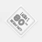 Art Deco geïnspireerd op 80e verjaardag, aangepast Servet (Hoek)