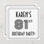 Art Deco geïnspireerd op 81e verjaardag, aangepast Kaart (Voorkant / Achterkant)