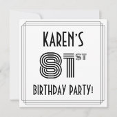 Art Deco geïnspireerd op 81e verjaardag, aangepast Kaart (Voorkant)