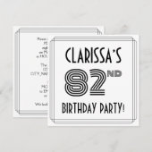 Art Deco geïnspireerd op 82e verjaardag, aangepast Kaart (Voorkant / Achterkant)