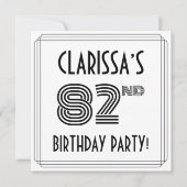 Art Deco geïnspireerd op 82e verjaardag, aangepast Kaart (Voorkant)