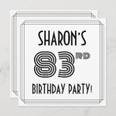 Art Deco geïnspireerd op 83e verjaardag, aangepast Kaart (Voorkant / Achterkant)