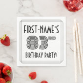 Art Deco geïnspireerd op 83e verjaardag, aangepast Servet (Insitu)