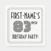 Art Deco geïnspireerd op 83e verjaardag, aangepast Servet (Voorkant)