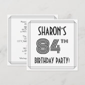 Art Deco geïnspireerd op 84e verjaardag, aangepast Kaart (Voorkant / Achterkant)