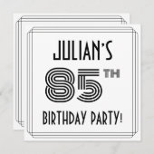 Art Deco geïnspireerd op 85e verjaardag, aangepast Kaart (Voorkant / Achterkant)