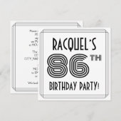 Art Deco geïnspireerd op 86e verjaardag, aangepast Kaart (Voorkant / Achterkant)