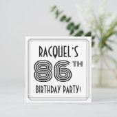 Art Deco geïnspireerd op 86e verjaardag, aangepast Kaart (Staand voorkant)