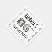 Art Deco geïnspireerd op 86e verjaardag, aangepast Servet (Hoek)