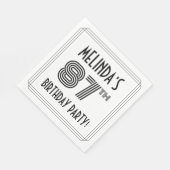 Art Deco Geïnspireerd op 87e verjaardag, aangepast Servet (Hoek)